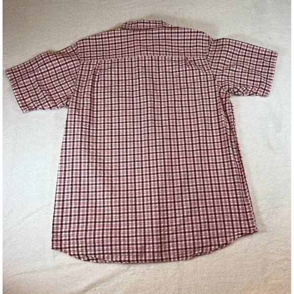 Columbia Shirt Mens XLarge Tall Red White Gingham Check Button Up Casual - Picture 2 of 6